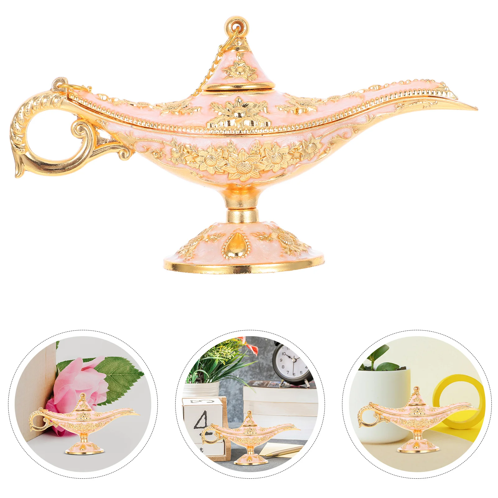 

European Vintage Decorative Lamp Statue: Retro Table Centerpiece For Bedroom Home Office Desk Decor Living Room Ornament