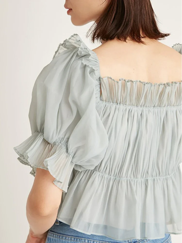 Ruffles Slash Neck Shirts Blouses Feminino sexy Off Shoulder Blusas Mujer Aesthetic Shirt Tops Spring Summer Clothes Women