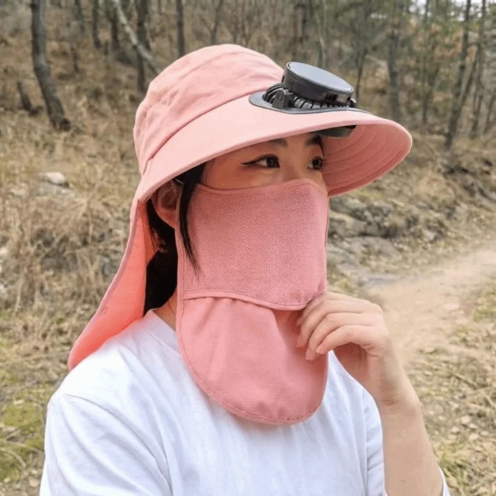 Quick Dry Solar Fan Hat Solar Charging USB Charging Summer Fan Visor Cap Lightweight Breathable Wide Brim Sun Cap Outdoor Travel