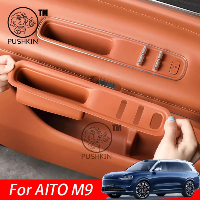 

For AITO M9 2024 2025 Car Door Handle Storage Box Silicone Window Switch Panel Storage mat Car Interior Modification Accessories