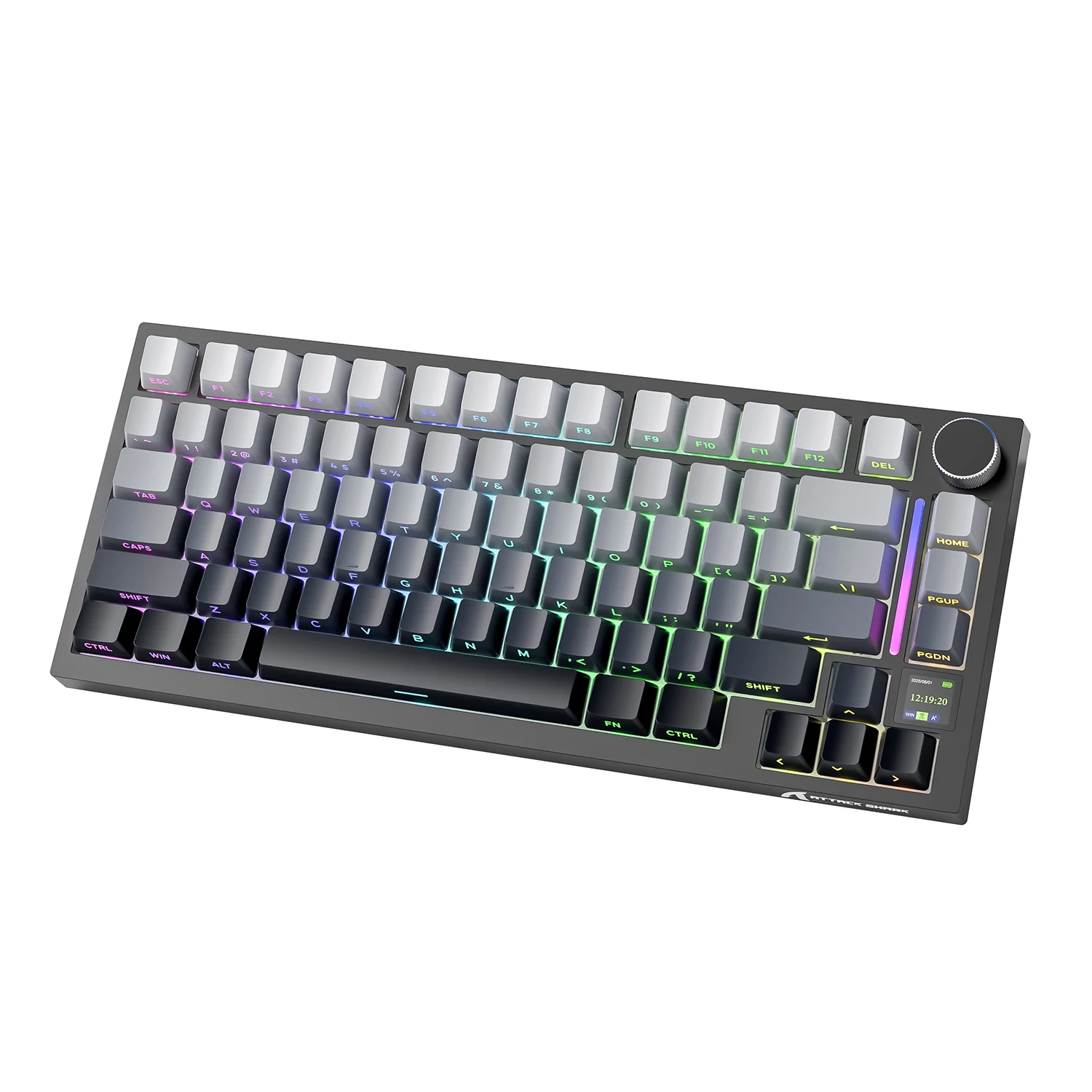 ATTACK SHARK X820Ultra 75% Gasket-Mounte Wireless Mechanical Keyboard, Bluetooth/2.4G Wireless/Wired Mechanical Keyboard