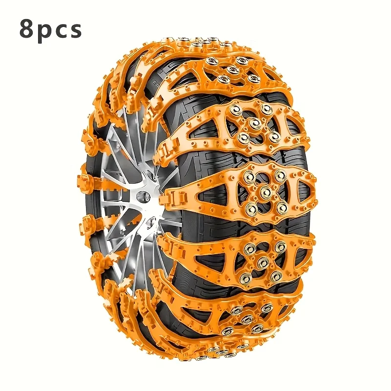 

Универсальная автомобильная стальная противоскользящая цепь с рыбьей косточкой, утолщенная противоскользящая конструкция для внедорожной зимы, снега, грязи, быстрая установка