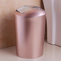 European Luxury Gold, Rose Gold Trash Can with Lid Large Small Living Room Bedroom Bathroom Toilet Paper Basket 분리수거 음식물 쓰레기통