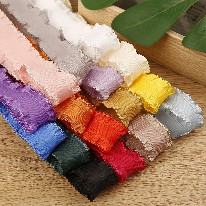 25MM 38MM 9 Yards Ruffled Ruffles Carina DIY Handmade Material Tiaras For Hair Bows Clothing Material Ruffled Home Crafts