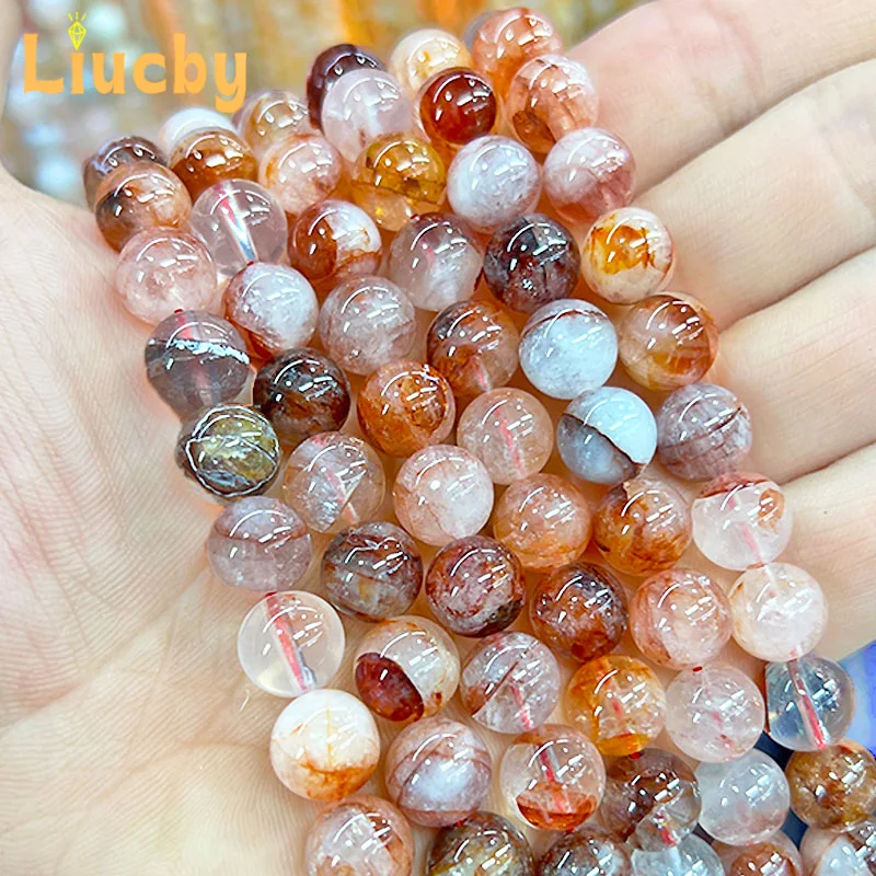 New models Natural Stone Red Drifting Flower Handmade Smooth beads DIY Bracelets gift For Jewelry Making 15\