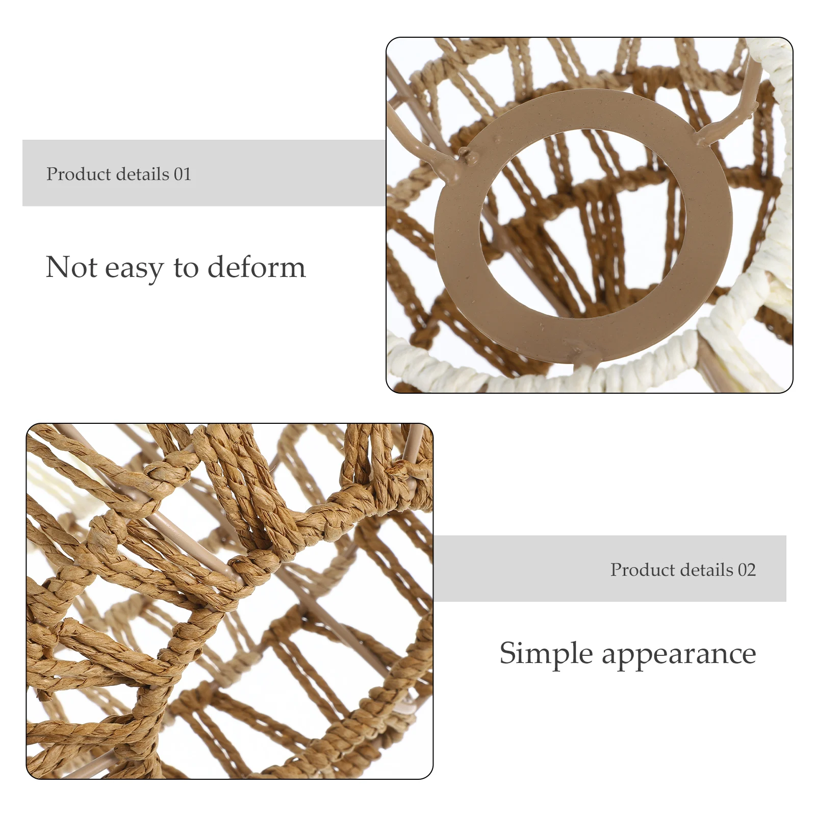 

Wicker Pendant Light Shade Rattan Chandelier Cover Handwoven 3Color Gradient Farmhouse Paper Rope LampshadeVintage Boho Lighting
