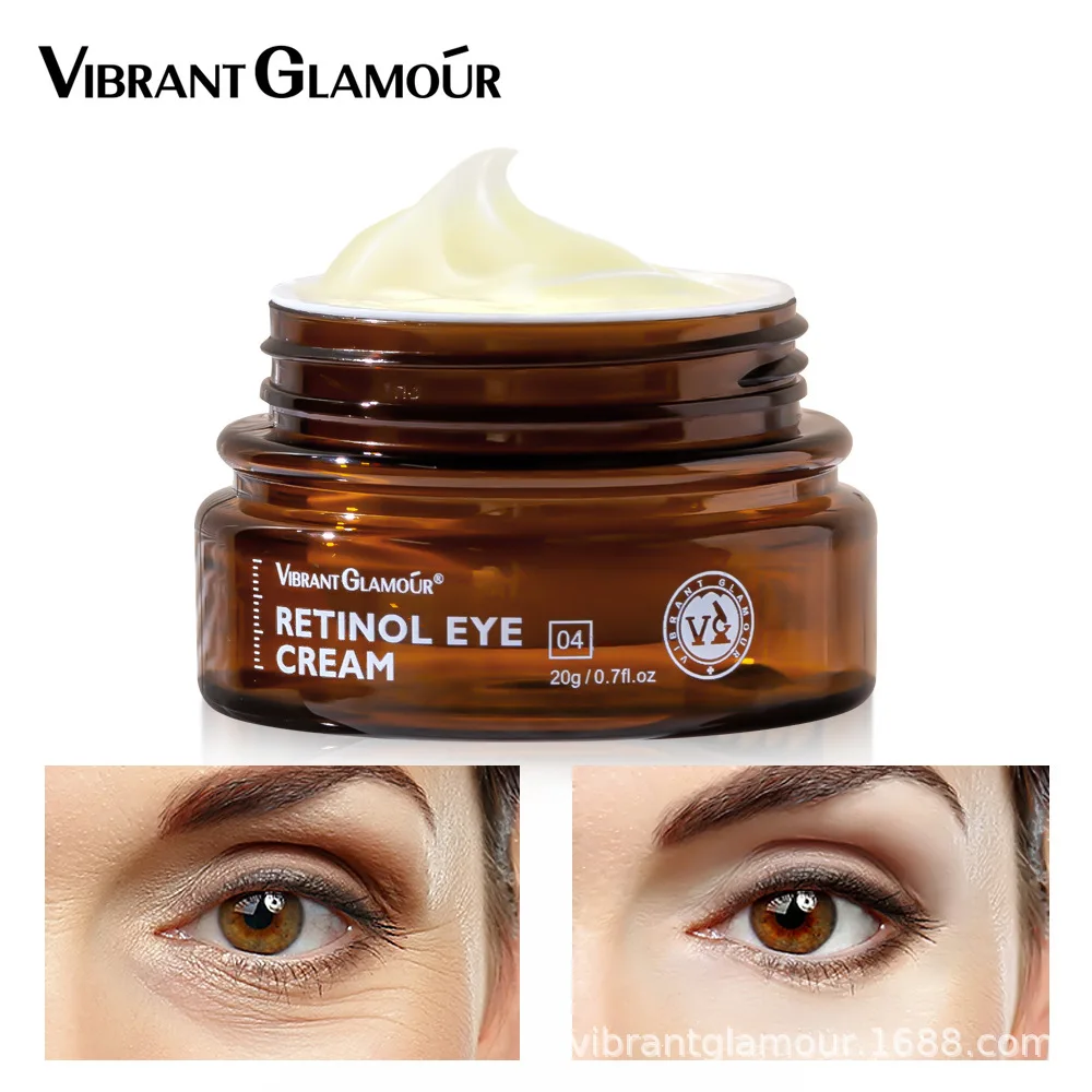 VIBRANT GLAMOUR Retinol Eye Cream Dark Circles Fade Fine Lines Remove Eye Bags Anti Wrinkle Anti Aging Firming Brighten Skin10pc