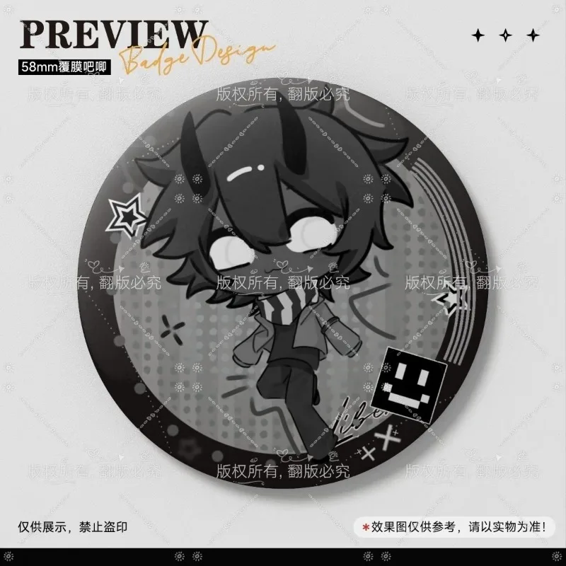 Twixxel 58mm Round Tin Button Badge Fan‑made Collectible Cosplay Costume Embellishment Pencil Case Custom Pin Anime Merchandise
