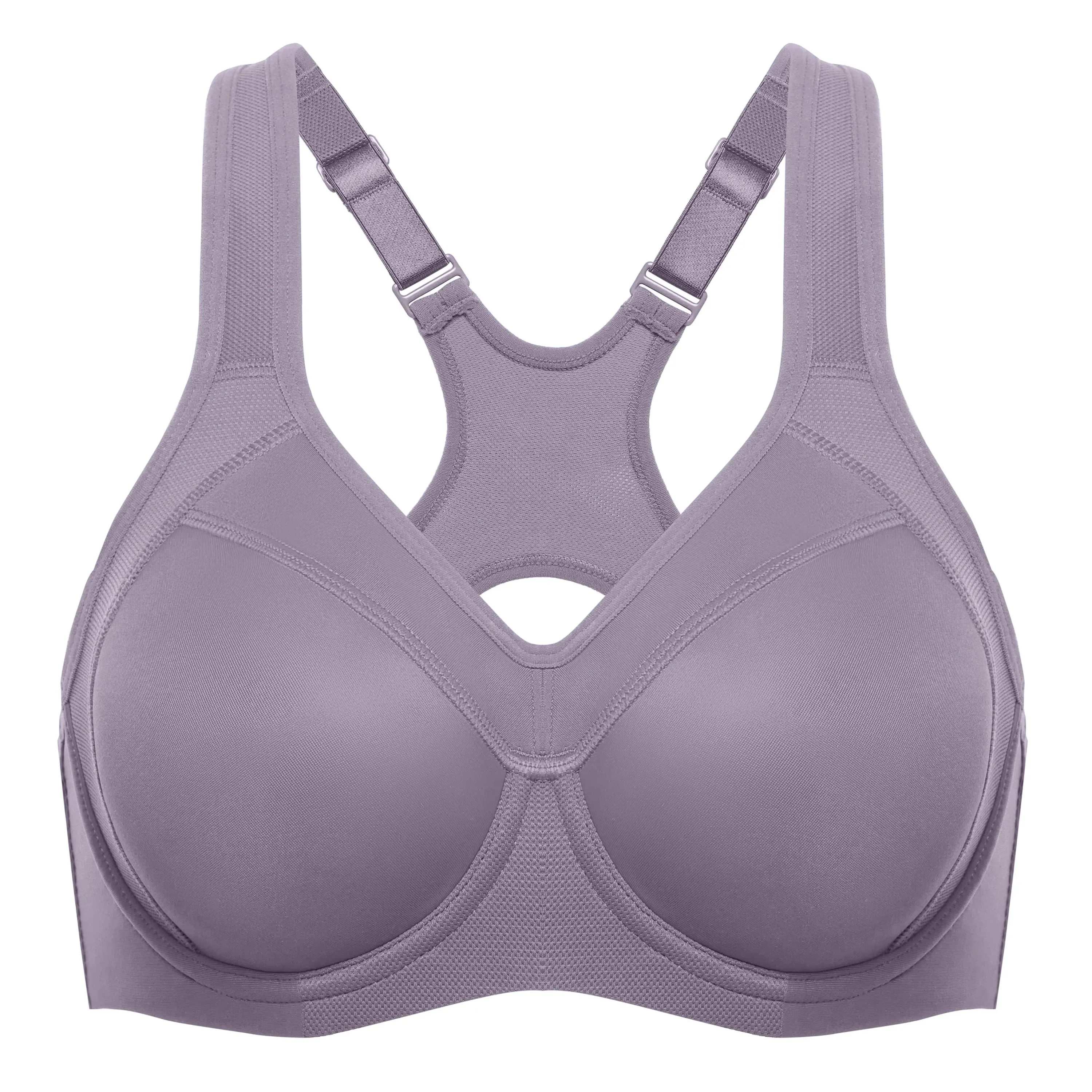 Sutiã esportivo à prova de choque para mulheres, push up, suporte total, racerback de alto impacto, underwire levemente forrado, roupa íntima nova, 2023