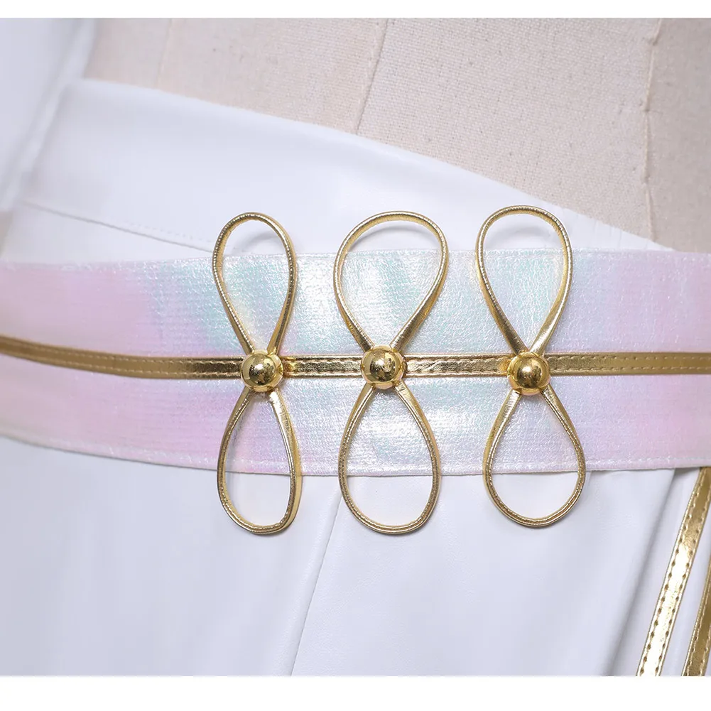 Cartoon Demon Hunter of KPop Mira Cosplay White Stage Costume Women Roleplay Top Skirt Coat Outfit Halloween Carnival Party Suit