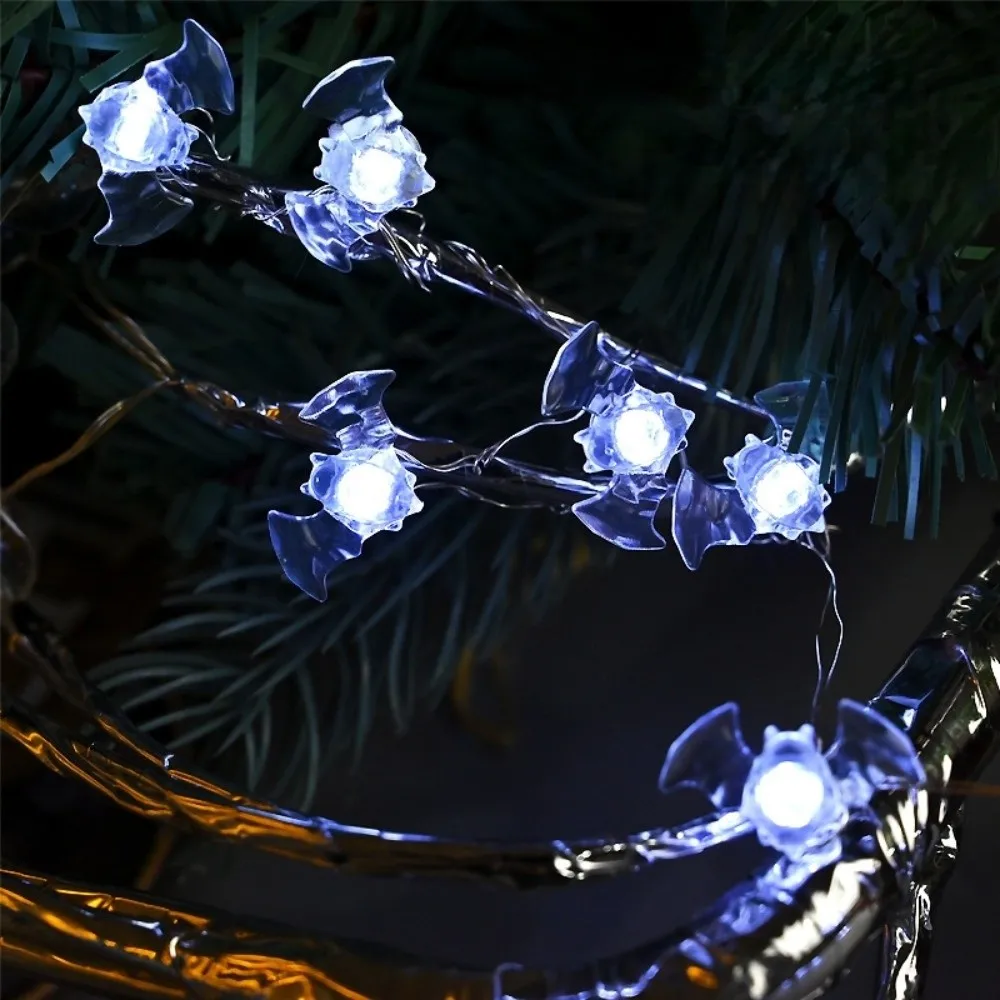 Party Decor 20/50 Lights Halloween String Lights USB Charging Luminous Pumpkin Lights Black Cat Bat Decor Outdoor Yard
