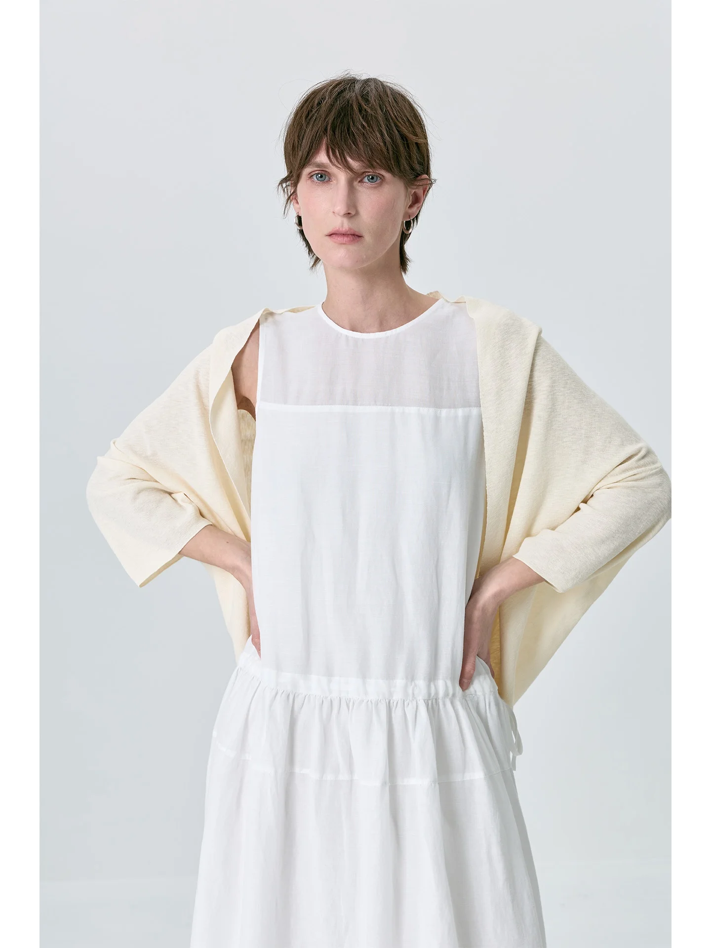 

Comfortable Breathable Linen Cotton Knitted Open Cardigan Simple Versatile Lazy Shoulder Wrap Sun Protection Office Outer Air...