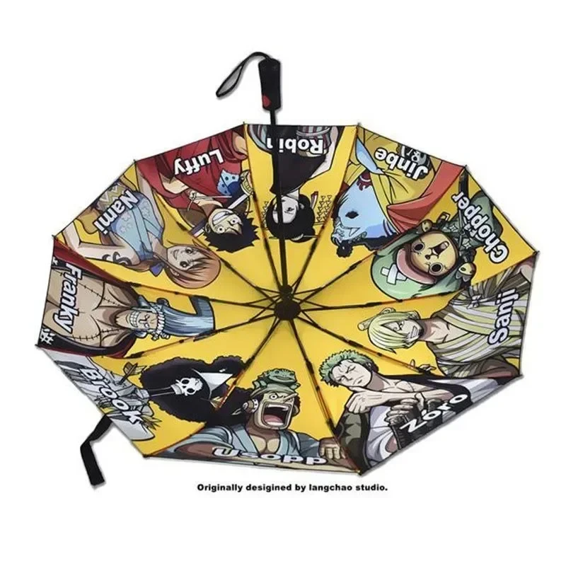 ONE PIECE Luffy Zoro Umbrella Anime Windproof Reinforced Umbrella Cartoon UV Sun Umbrellas Children Outdoor Rain Umbrellas Gift