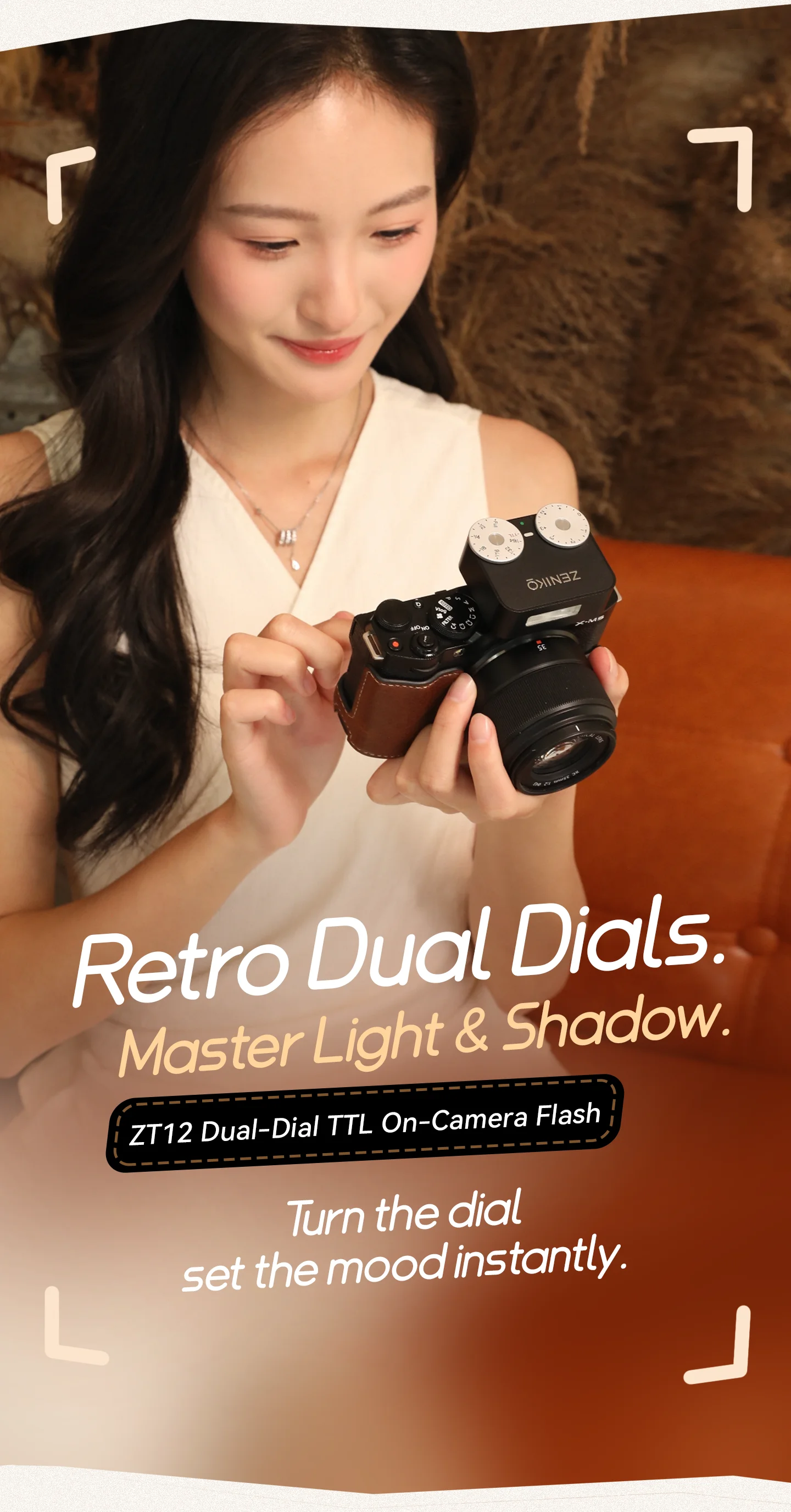 Flash de Câmera ZENIKO ZT12 TTL com Medição Automática, Design