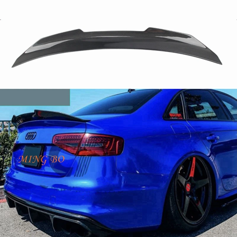 

For AUDI A4 B8.5 Sedan PSM style Carbon fiber FRP glossy black Rear Spoiler Trunk Wing 2013-2016