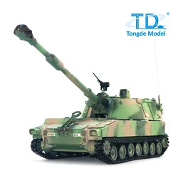 1/16 Tongde M109A2 RC Tank RTR Self-propelled Panzer Sound Light Metal Wheels Ready to Run Controlled Vehicle Toys for Boys