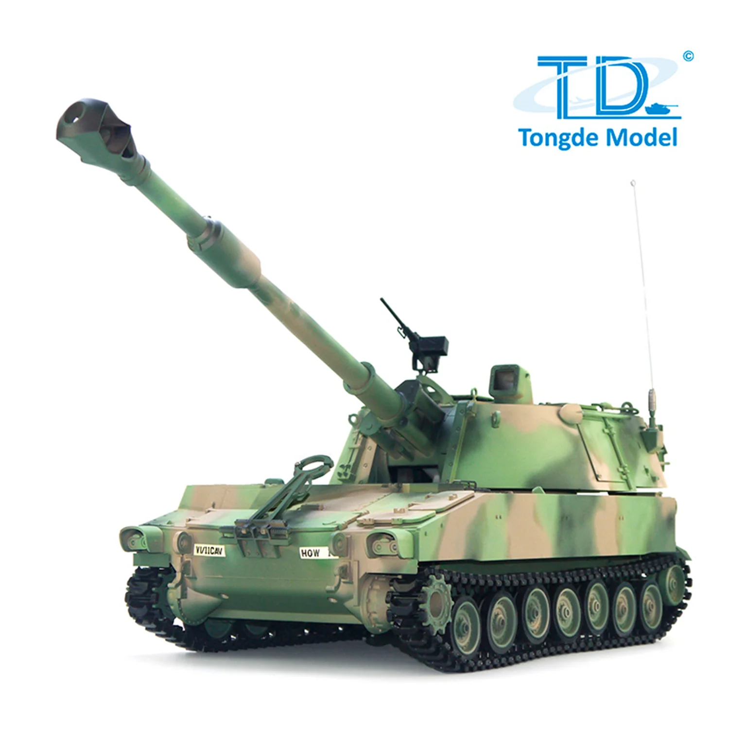 1/16 Tongde M109A2 RC Tank RTR Self-propelled Panzer Infrared BB Sound Light Metal Wheels Ready to Run Controlled Vehicle Toys