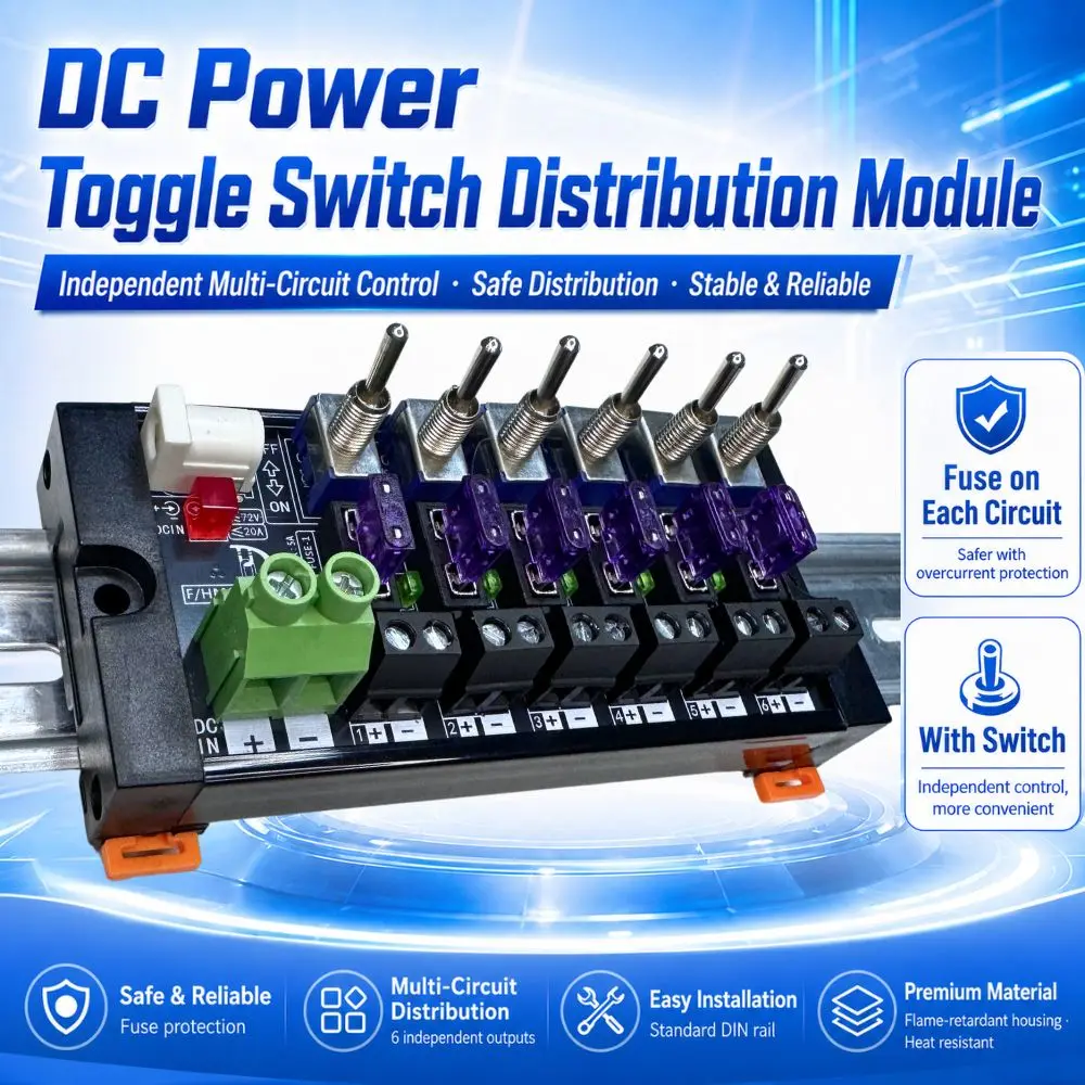 6‑Channel DC Switch Distribution Module Power Output Expansion Board Terminal block