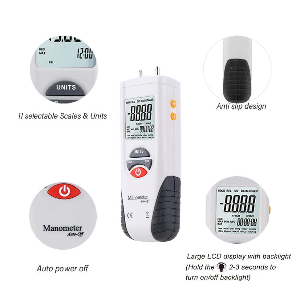 Chinese factory hot sell gas pressure gauge manometer HT-1890