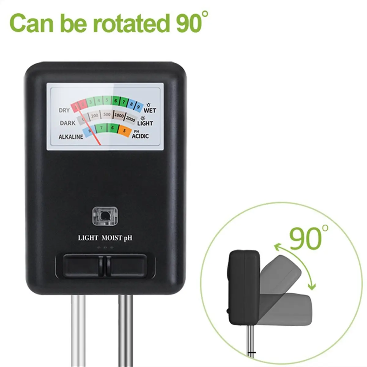 [For Wholesaler]Soil Meter Moisture Light and PH Tester for Indoor Outdoor House Plants Garden Lawn Farm No Battery Needed Black
