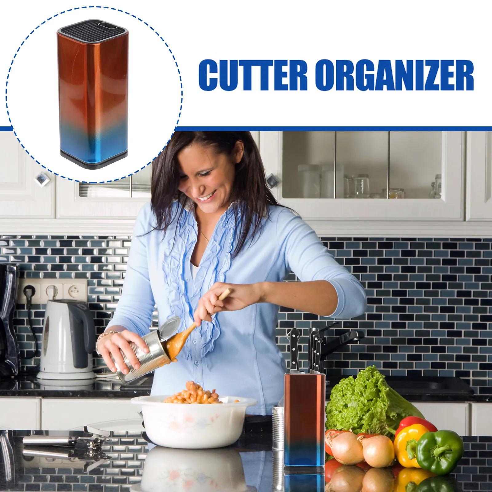 

Stainless Steel Holder Inch Block ganizer St Slot for Kitchen Tableware Storage Bucket Plastic
