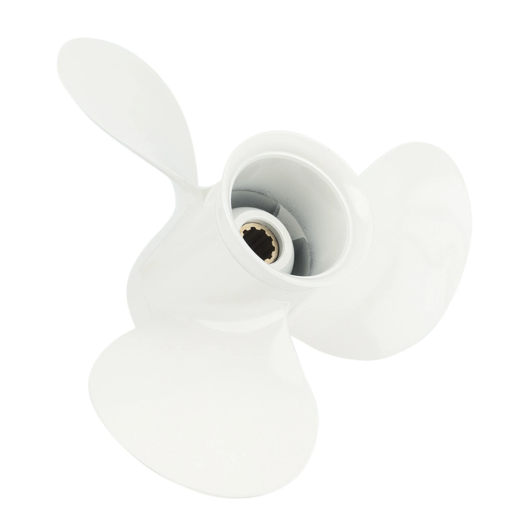 664-45952-00-EL 9 7/8 X 14 Aluminum Boat Outboard Propeller For Yamaha 20-30HP White 10 Spline Tooth 3 Blades R Rotation