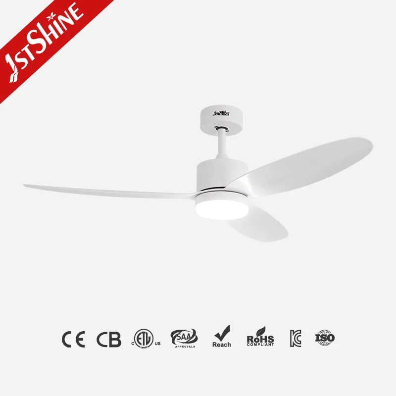1stshine Led Ceiling Fan Elegant White ABS Blades Ceiling Fan with LED Light and Remote Control