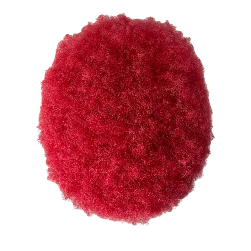 البورمية عذراء الشعر البشري أنظمة الأحمر 4mm الجذر الأفرو الشعر المستعار 8x10 وحدات الدانتيل الكامل للرجال السود