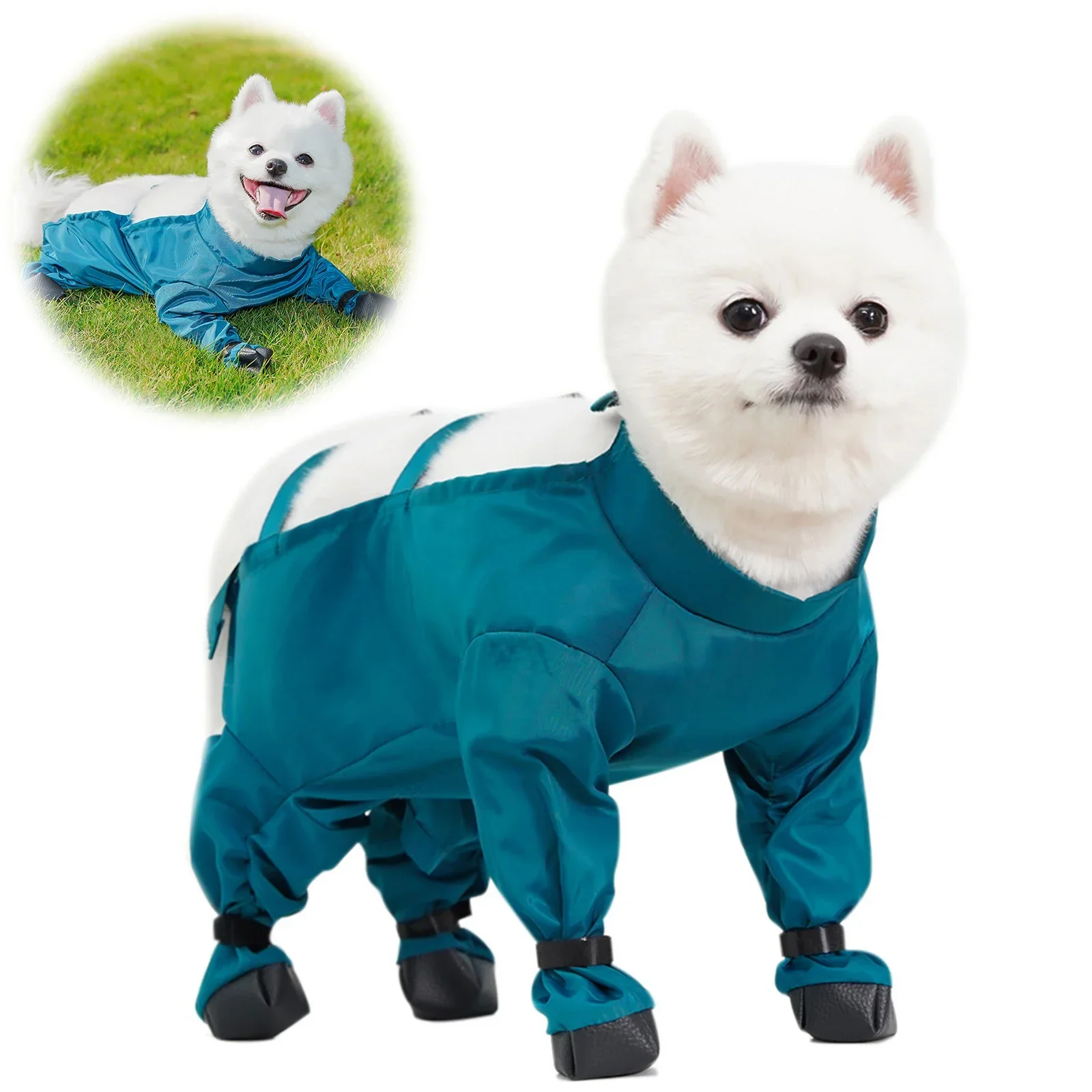 

Dog Snowsuit Waterproof Four Legged Dog Pants Dirty-Proof Pet Paws Protector with Boots for Small Medium Large Dogs
