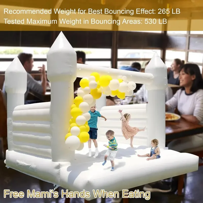 Commercial White BOUNCE House สําหรับผู้ใหญ่ PVC Inflatable บ้านตีกลับขนาดใหญ่สําหรับเด็ก Blower งานแต่งงานวันเกิดตกแต่ง