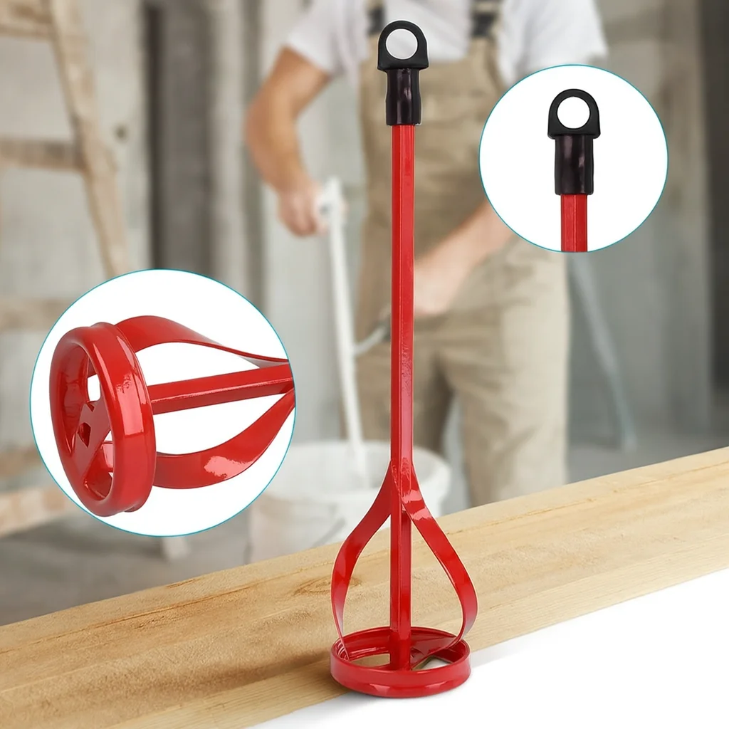 

1Pc Hexagonal Shaft Paint Mixer Paddle for Electric Drill, Heavy Duty Cement Mortar Paint Mixing Tool, Construction Accessories