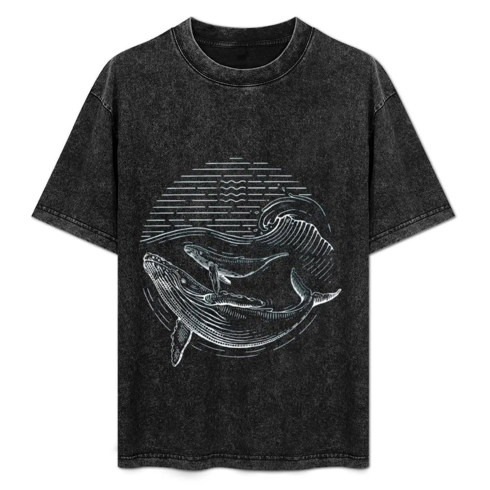 

Whale monoline T-Shirt Retro Graphic Print T-Shirt