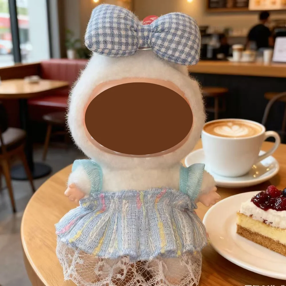 ชุดแต่งตัวตุ๊กตา LA BUBU ขนาด 17 ซม. (ตุ๊กตาไม่รวมอยู่ในชุด) ชุดคอสตูม LA BUBU, ชุดเดรสเจ้าหญิงเค้กสุดน่ารักสไตล์เรโทร LABUBU พร้อมอุปกรณ์ตกแต่ง