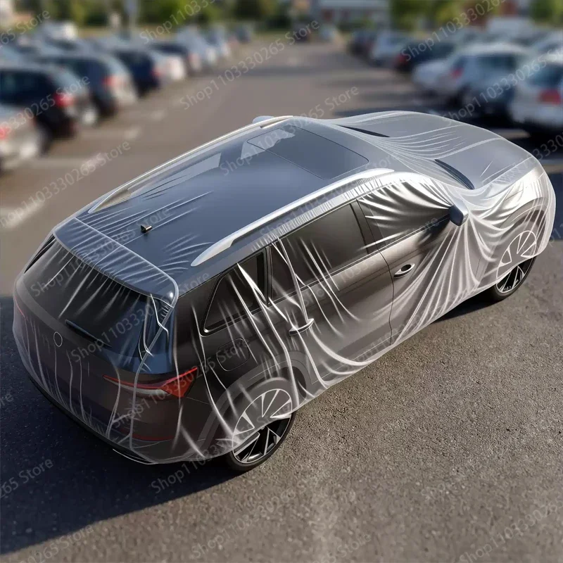 Rain proof, sun proof, sun shading, transparent disposable car clothes, full car cover, SUV dust cover, invisible rain cover