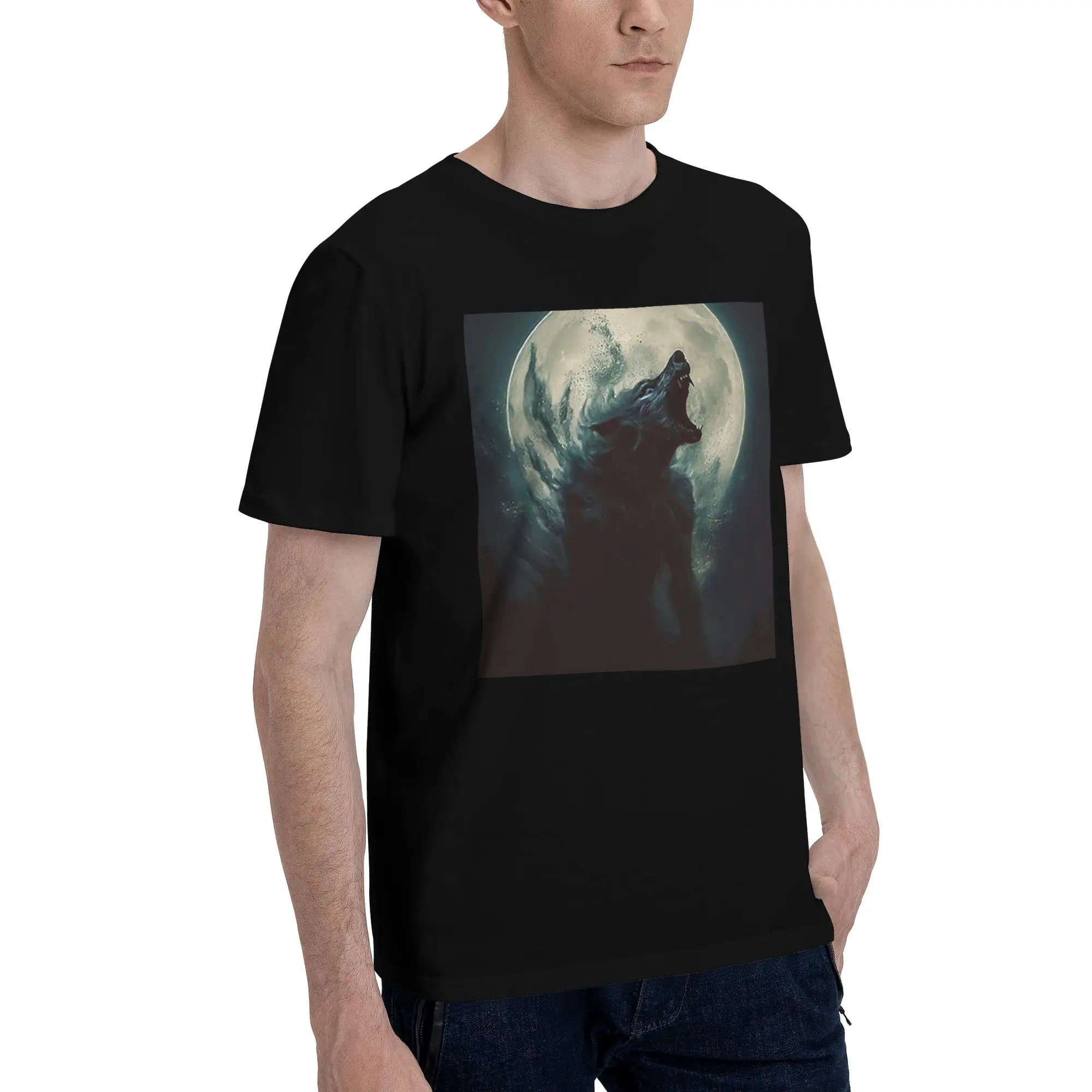 

Мужская футболка Wolfman Werewolf Curse of the Night Moon 6, большие футболки, мужские хлопковые футболки с круглым вырезом, короткие летние мужские