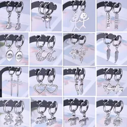 Multistyle Hoop Dangle Earrings For Women Men Accessories Electric Guitar Evil Eye Animal Stainless Steel Earring Jewelry Party