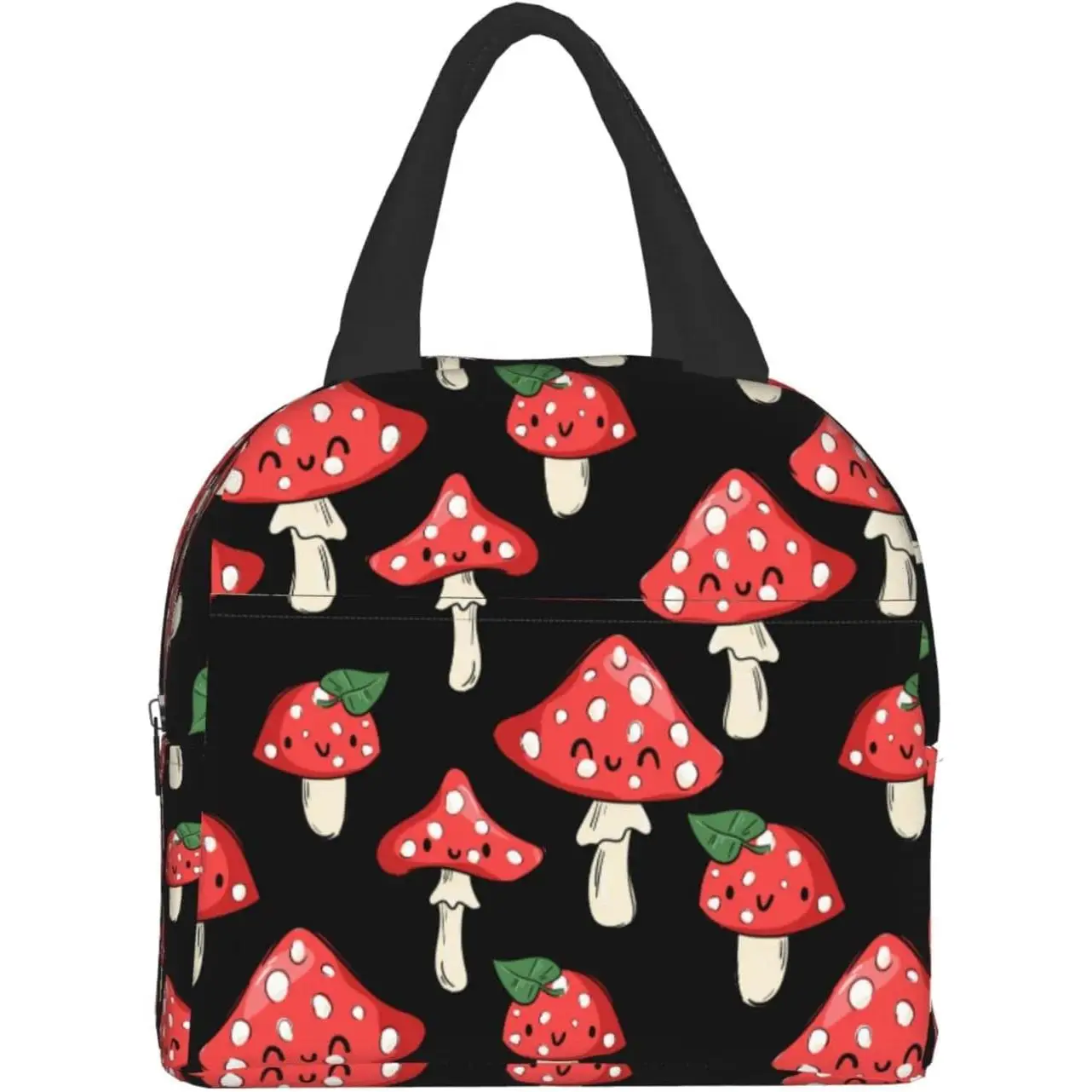 

Lunch Bag Cute Red Mushrooms Print Insulated Lunch Box Reusable Lunch Bags Meal Portable Container Tote Work Travel Picnic