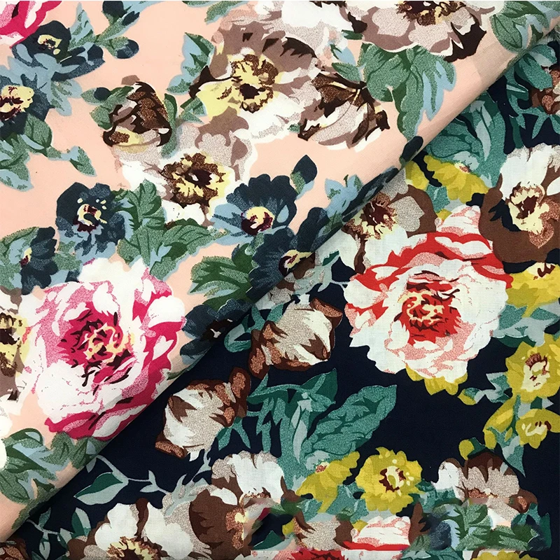 Pure Cotton Poplin Fabric, Printed Cloth, Shirt, Skirt, DIY Dress, Floral Digital Printing, Handmade Sewing,