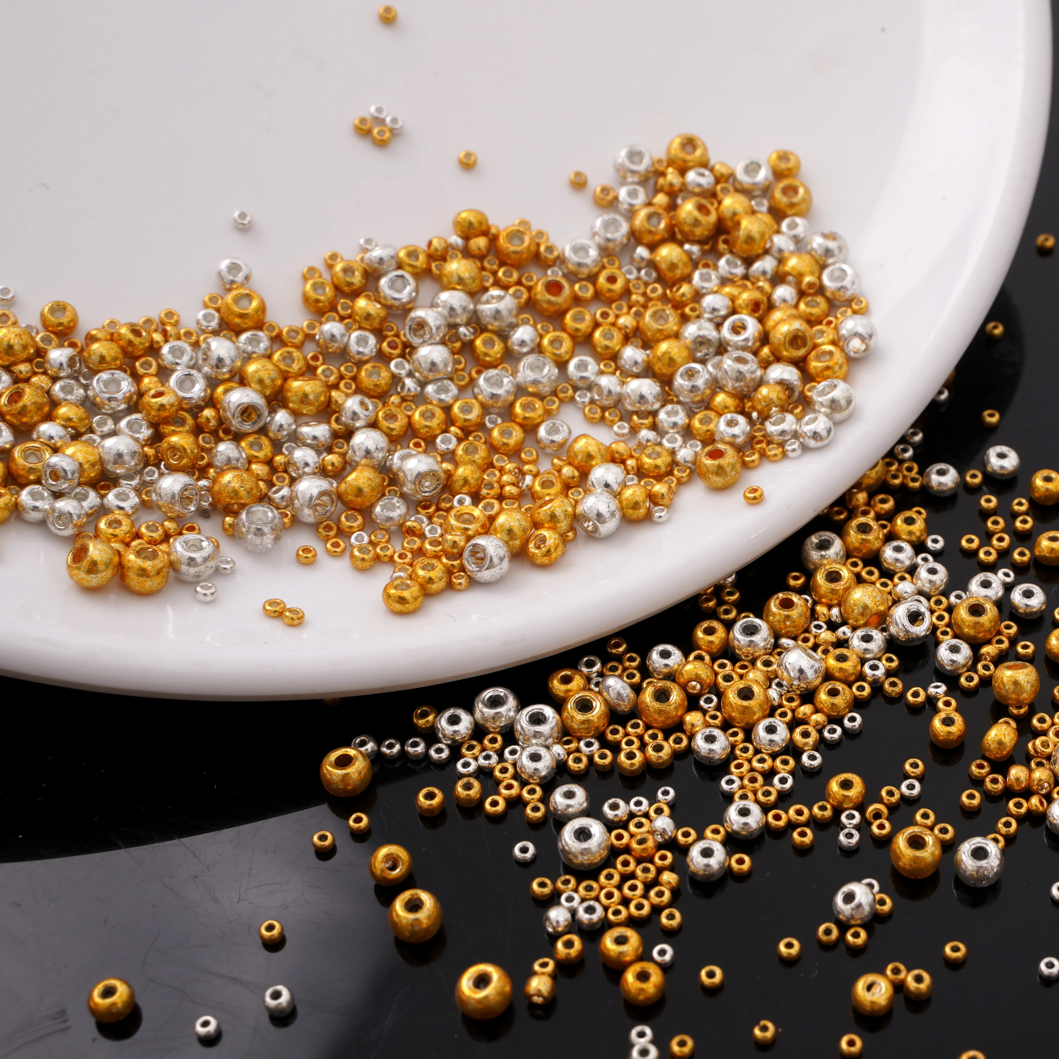New 5-50g 1.5/2/3/4mm Gold/Silver Color Glass Seed Beads Spacer Loose Beads For Jewelry Making DIY Bracelet Necklace Accessories