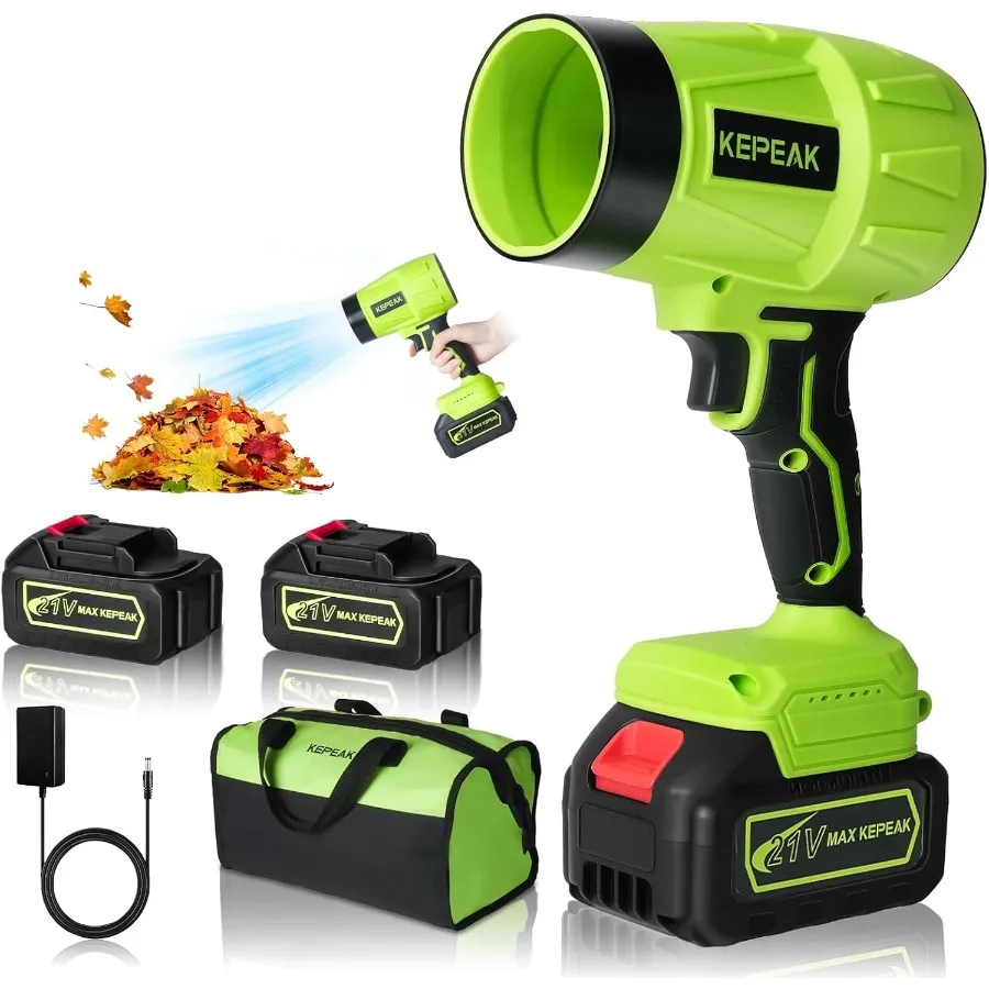 

Leaf Blower Cordless with Battery and Charger 600000RPM Portable Dust Cleaner Handheld Blowers Turbo Jet Blower for Lawn Care P