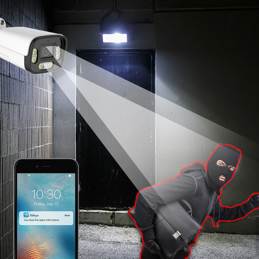 Imagem -04 - Kanture-night Security Câmera System Detecção Humana Áudio Bidirecional Kit de Vigilância por Vídeo Colorido H.265 8ch 3mp ao ar Livre Xmeye