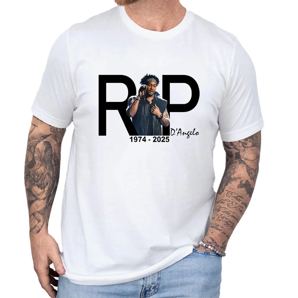

RIP D'Angelo 1974-2025 Men TShirt Brown Sugar Tour Shirt Concert Retro Rap Cotton Tee 90s Rnb 2000's Music RIP Legend Music Tops