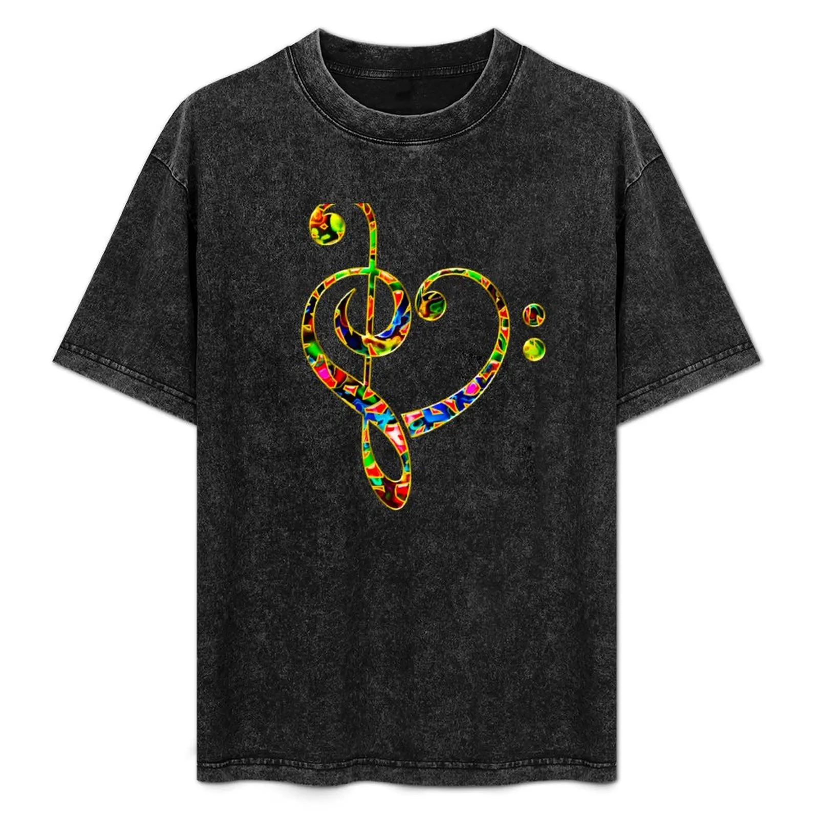 Heartbeat Music, Treble Clef, Heart, Bass Clef, Musician, Clef T-Shirt summer top topping mens t shirts