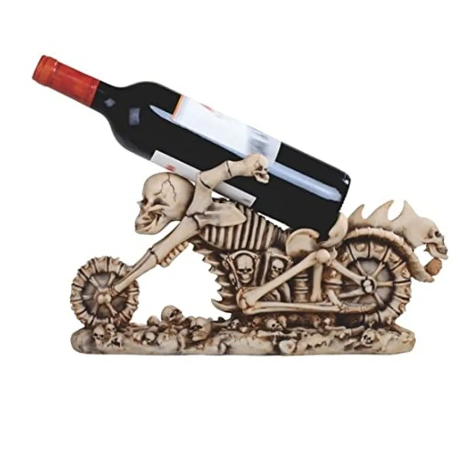 

Skull Motorcycle Decorative Wine Rack Bottle Holder Wine Rest Figurine Statue Home Decor Wine Display Table Centerpiece for Tab