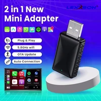 Mini adaptador 2 en 1 AI Box con cable a Carplay inalámbrico y Android Auto Compatible con 99% de coches Plug and Play WiFi Smart Dongle