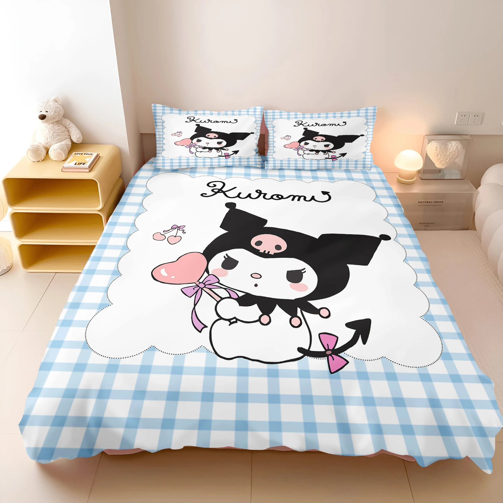 

Kuromi 100% Polyester Bedding Set Duvet Cover Cute Children'S Bedding Set Comforter Sets King Size Twin