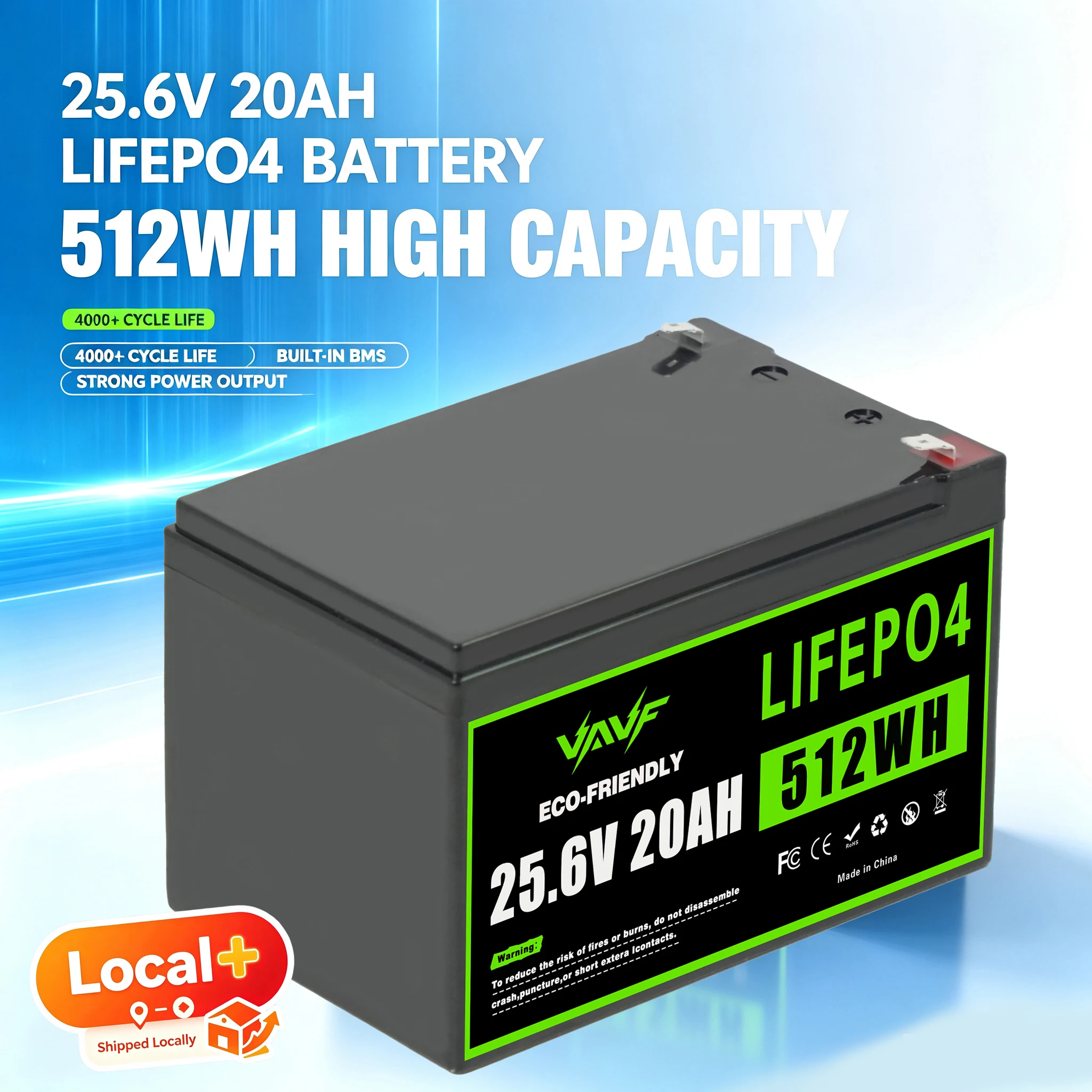 LiFePO4-Batteriepack 24V 20000mAh Langzeit-Speicher, vor Ort + EU-Auslandslagerbestand für Outdoor-Solarsysteme, Wohnwagen, Wohnmobile, Marineüberwachungsausrüstung, Rasenlampen, Roboter-Mäher,