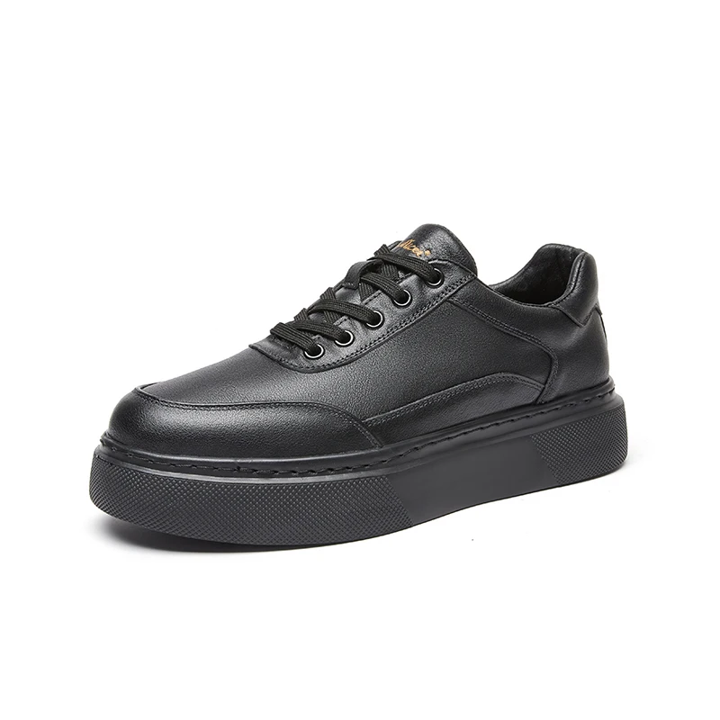 VIPOL Men's casual board shoes, top layer cowhide fashionable sports shoes, breathable and comfortable casual shoes