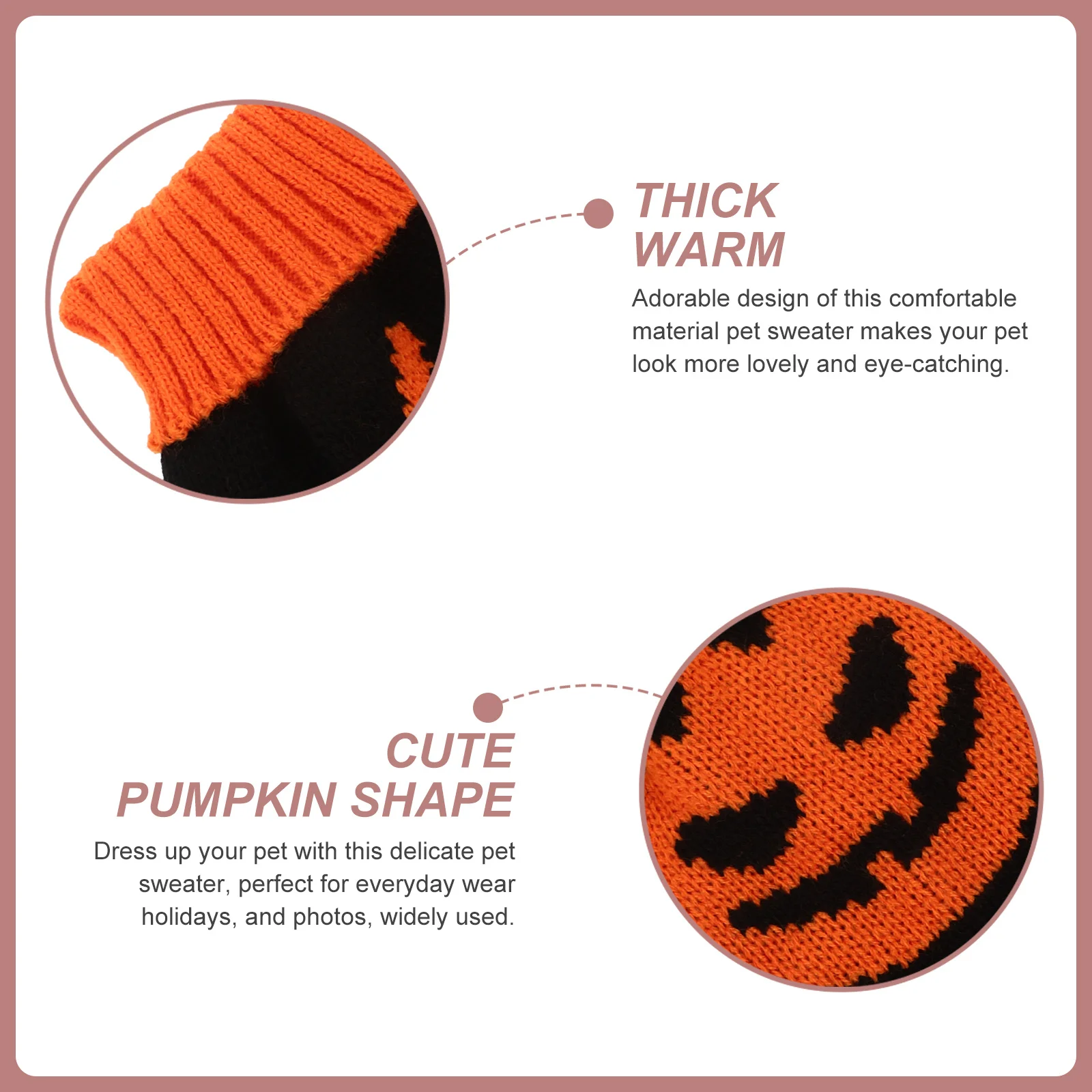 

Pumpkin Halloween Dog Sweater Soft Thick Warm Winter Pet Clothes Puppy Costume Decoration Halloween Dog Sweater
