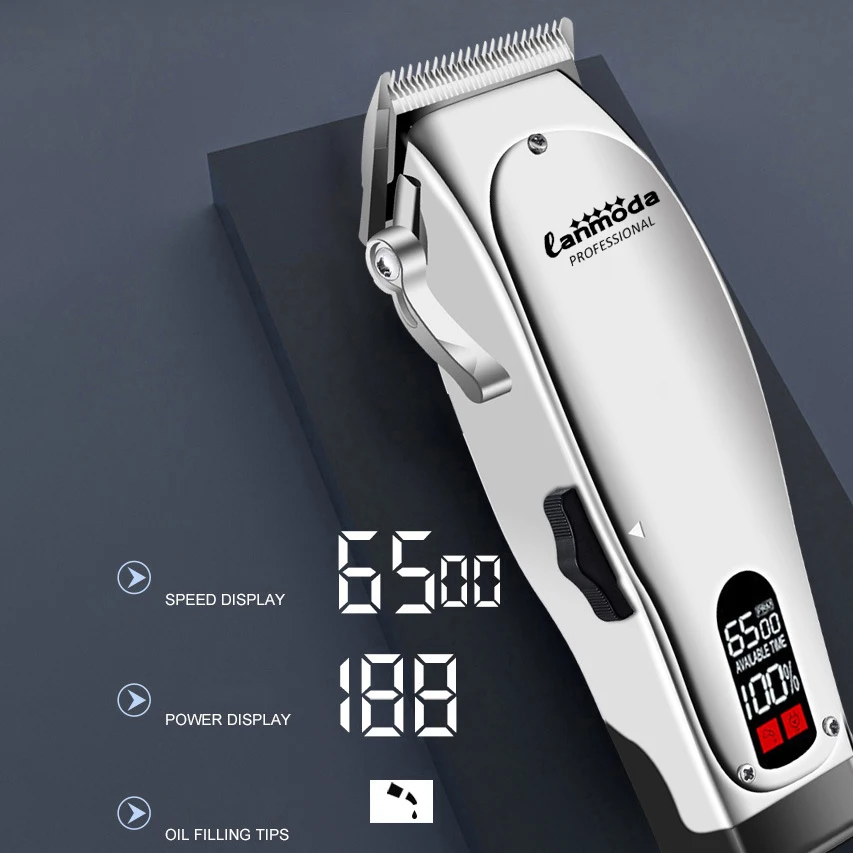 Professional Hair Clipper Barbers Electric Haircut Machine Man Hair Cutting Grooming Kit Beard Trimmer High Power Men\'s Shaver